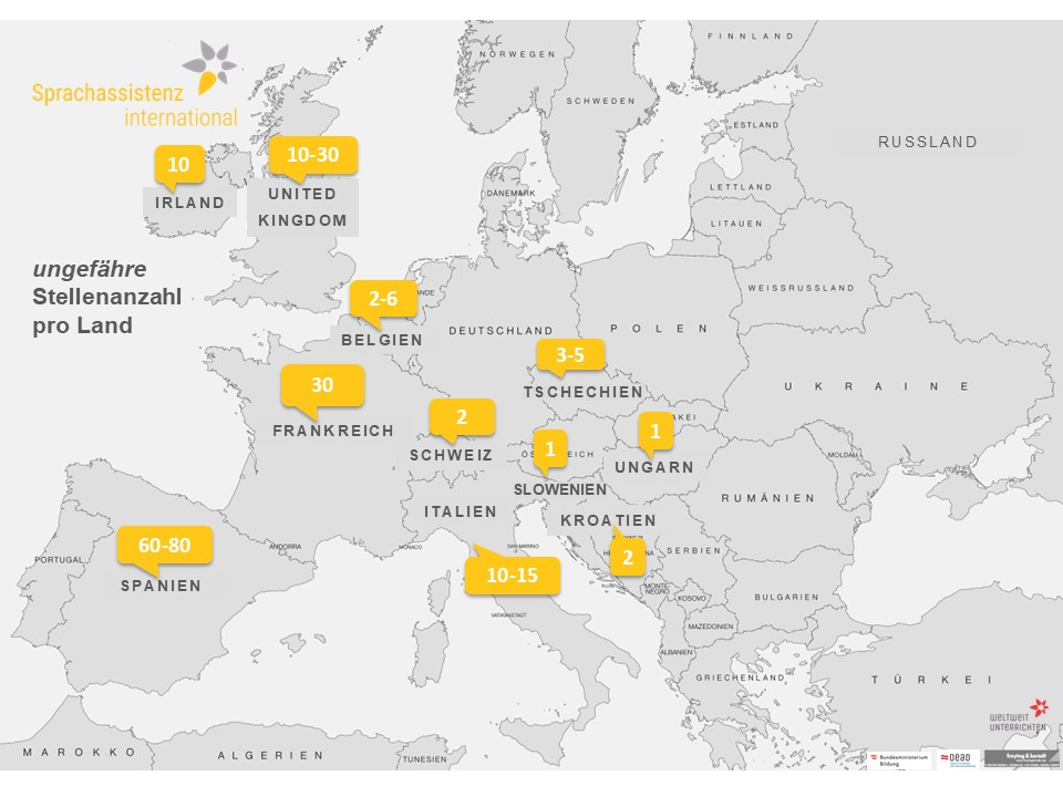 Stellenangebot Sprachassistenz / wwu Sprachassistenz ungefähre Stellenanzahl pro Land